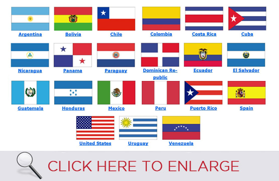 Non Personalized Hispanic Flags Stoles Graduation Stoles